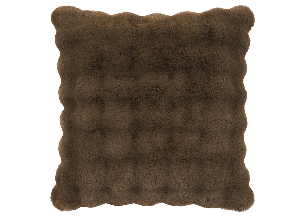 Zoey Faux Fur Pillow 24x24 Brown