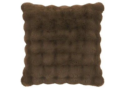 Zoey Faux Fur Pillow 24x24 Brown