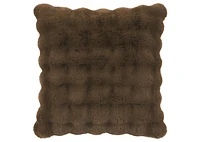 Zoey Faux Fur Pillow 24x24 Brown