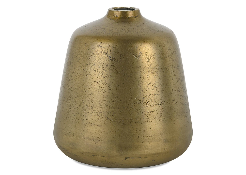 Tasa Vase Short Antiqued Brass