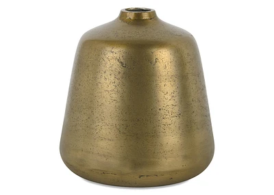Tasa Vase Short Antiqued Brass
