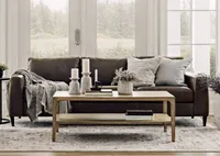 Kaston Leather Sofa -Sevilla Brunette