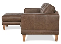 Carson Leather Sofa Chaise LCF -Wes Rum