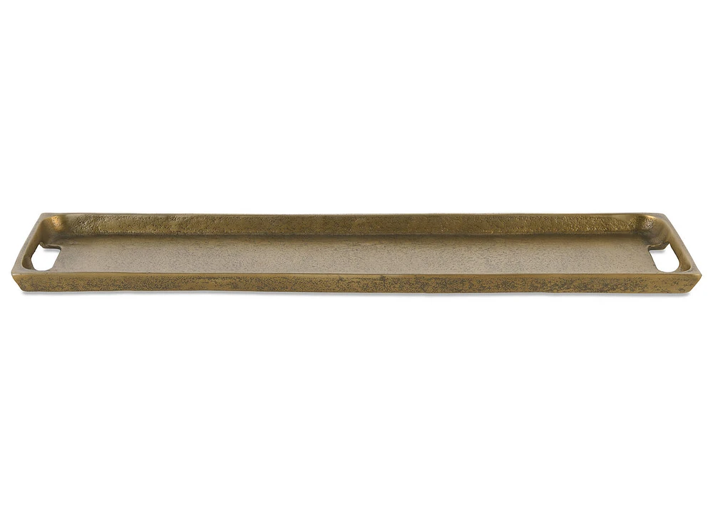 Jamie Narrow Tray Antiqued Brass