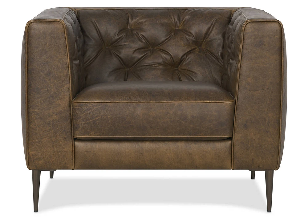 Marcello Leather Armchair -Waco Tobacco