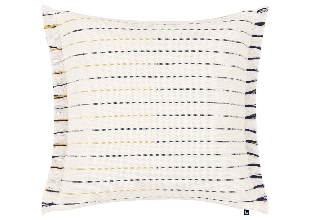 Bosa Striped Pillow 20x20 Iv/Navy/Amber