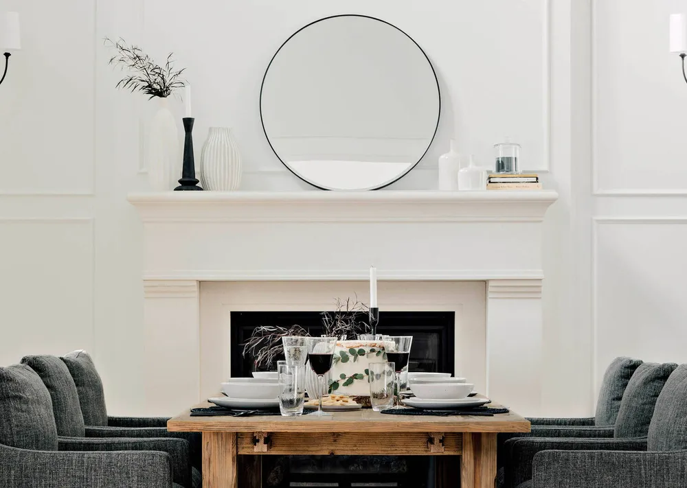 Erika Wall Mirror Round Black 31"