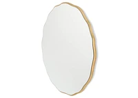 Zina Wavy Round Wall Mirror Brass
