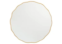 Zina Wavy Round Wall Mirror Brass