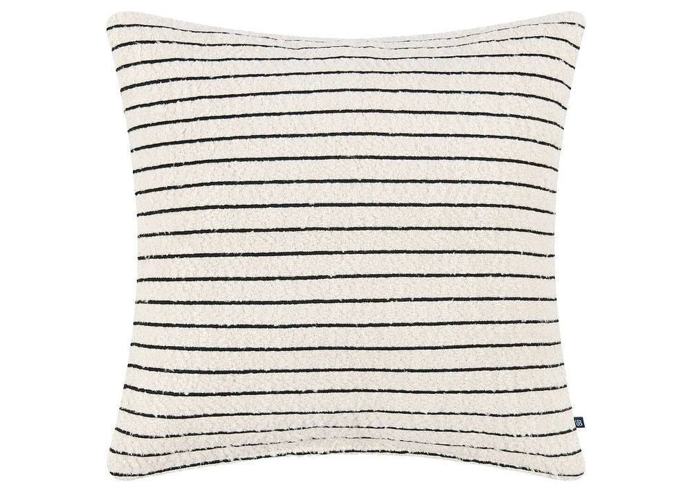 Cole Boucle Striped Pillow 20x20 Iv/Blk