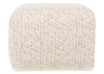 Griffin Cotton Pouf Tan/Ivory