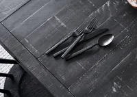 Hammered 5pc Cutlery Set Matte Black