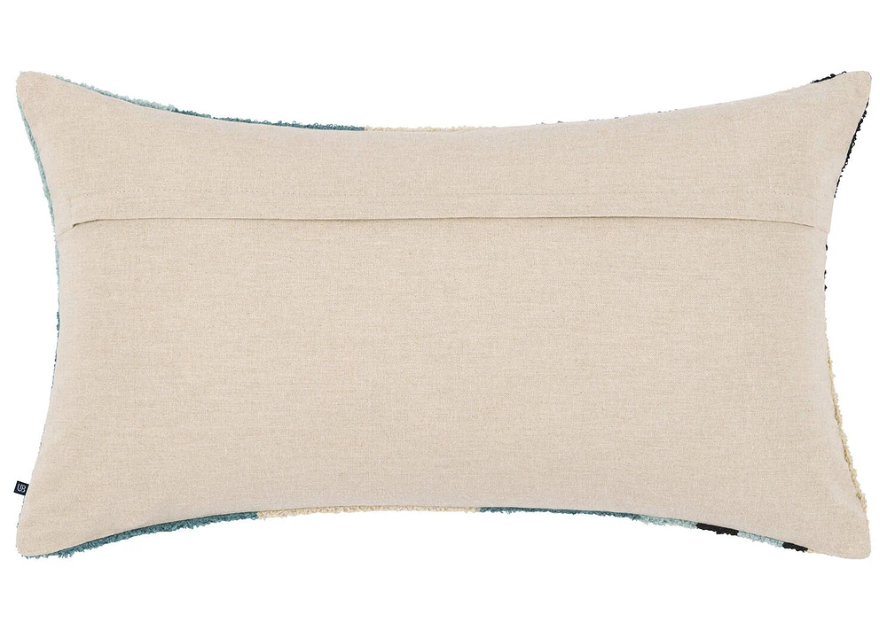 Elise Cotton Pillow 14x24 Blue/Multi