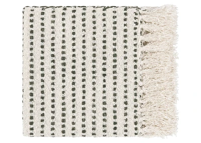 Whitby Throw Ivory/Green