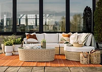 Tova Outdoor Pillow 21x21 Rust/Ivory