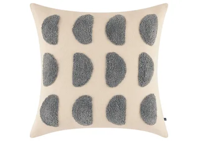 Layla Cotton Pillow 20x20 Ivory/Grey