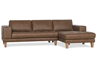 Carson Leather Sofa Chaise RCF -Wes Rum