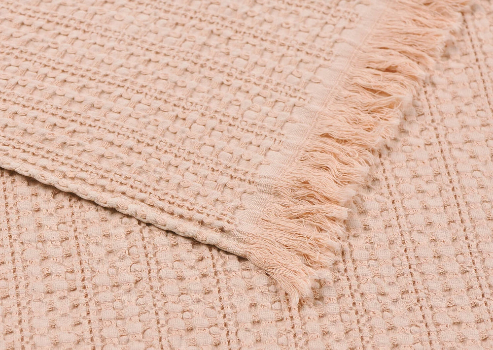 Darwin Waffle Throw Pink Dust