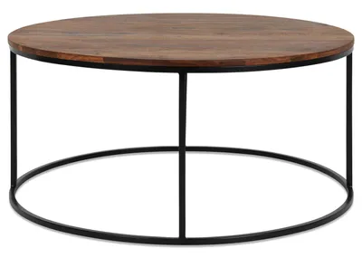 Crosby Round Coffee Table -Sheesham Copp