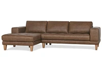 Carson Leather Sofa Chaise LCF -Wes Rum