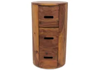 Drum 3 Drawer Pedestal -Sheesham Copper