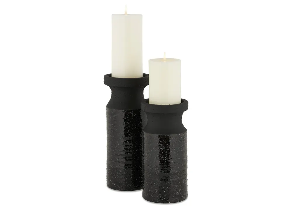 Primrose Candle Holder Short Black