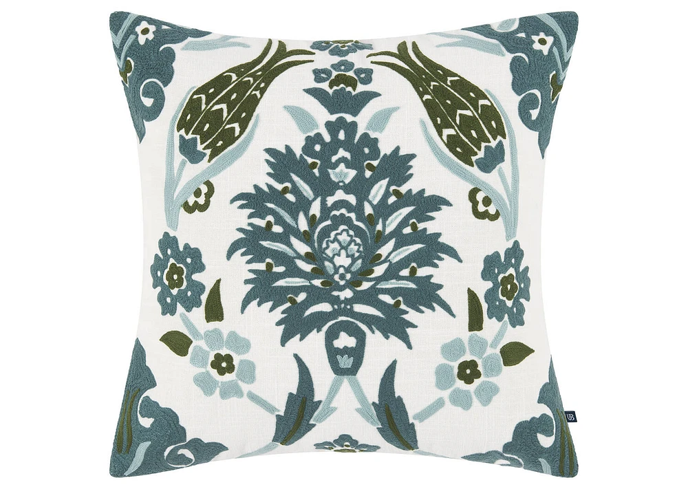 Manon Cotton Pillow 20x20 Iv/Blue/Pond