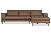 Carson Leather Sofa Chaise RCF -Wes Rum