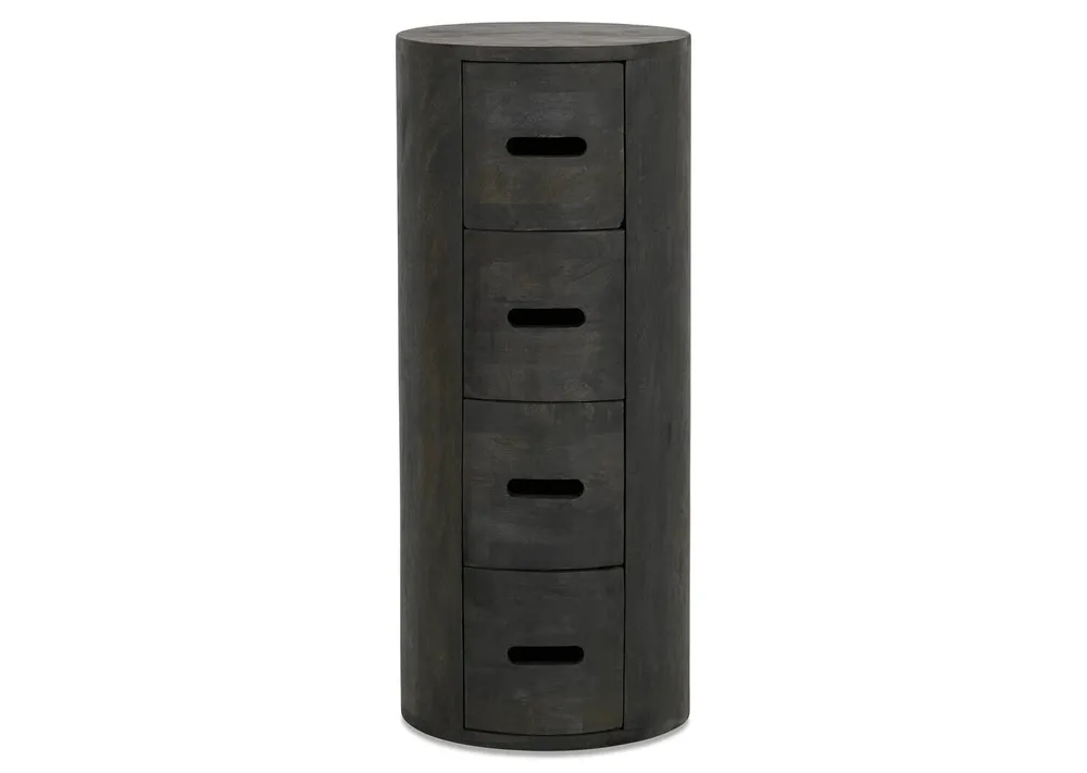 Drum Drawer Pedestal -Mango Black