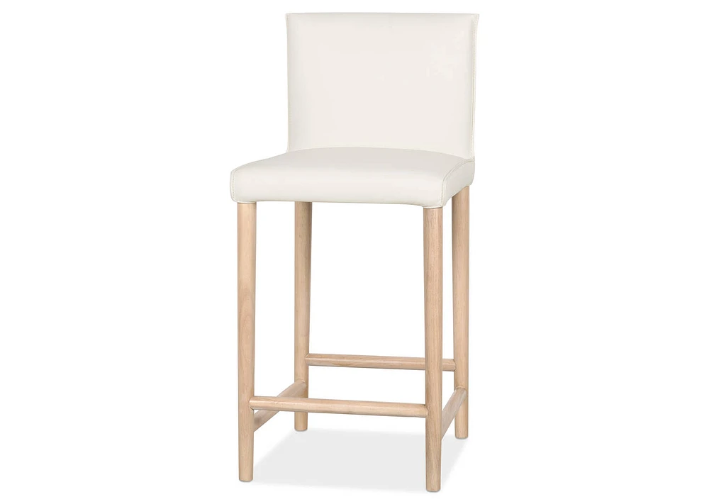 Marciona Lthr Counter Stool -Forega Wht