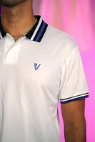 WHITE PURPLE CLASSIC POLO \//