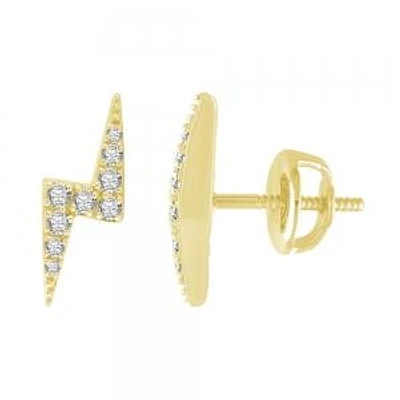 NOVELLO-COLLECTION 0.16CT. T.W. LAB GROWN DIAMOND LIGHTING BOLT EARRINGS IN 10KT GOLD