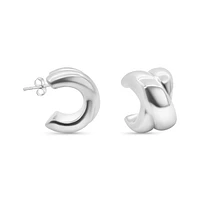 Silver Double Band Earring