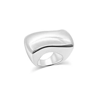 Silver Chunky No.6 Ring (Engravable)