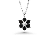 Black Diamond Flower Pendant