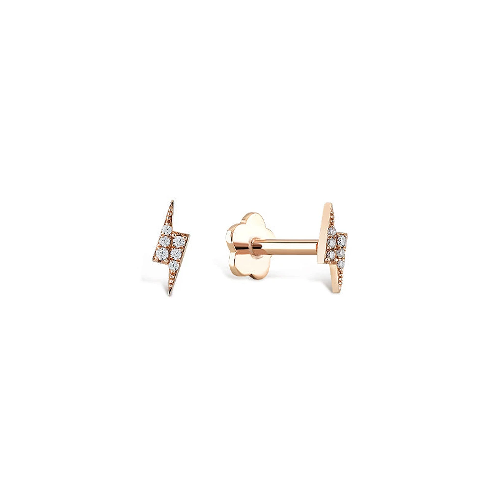 Diamond Lightning Flat Back Stud Piercing