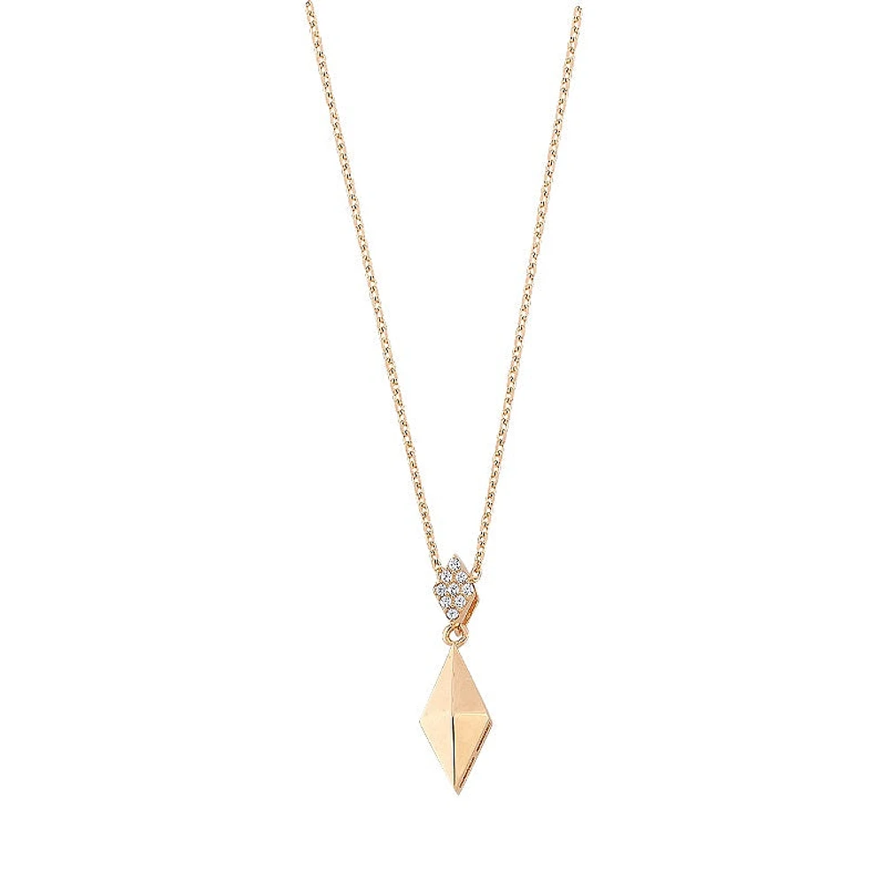 Shiny Rhombus Pendant Necklace