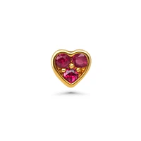 Ruby Heart Stud