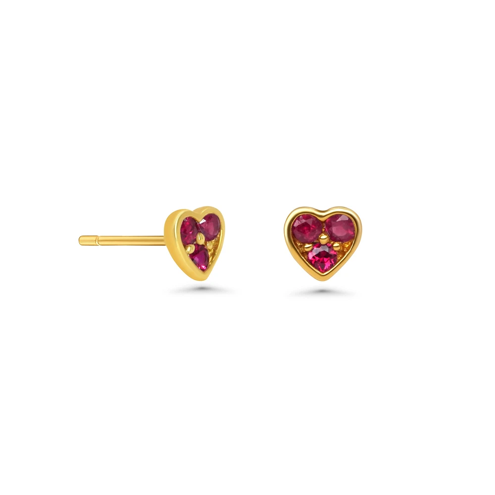 Ruby Heart Stud