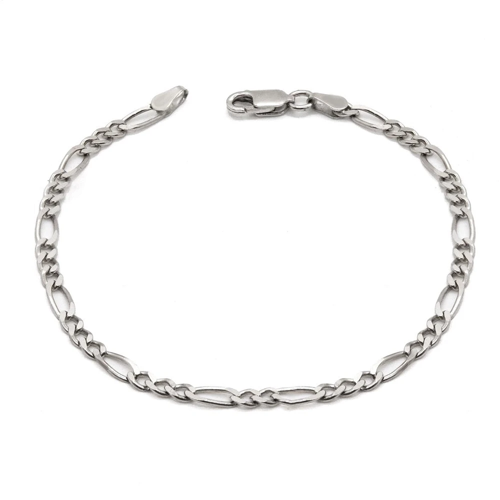 Silver Figaro Bracelet 3mm