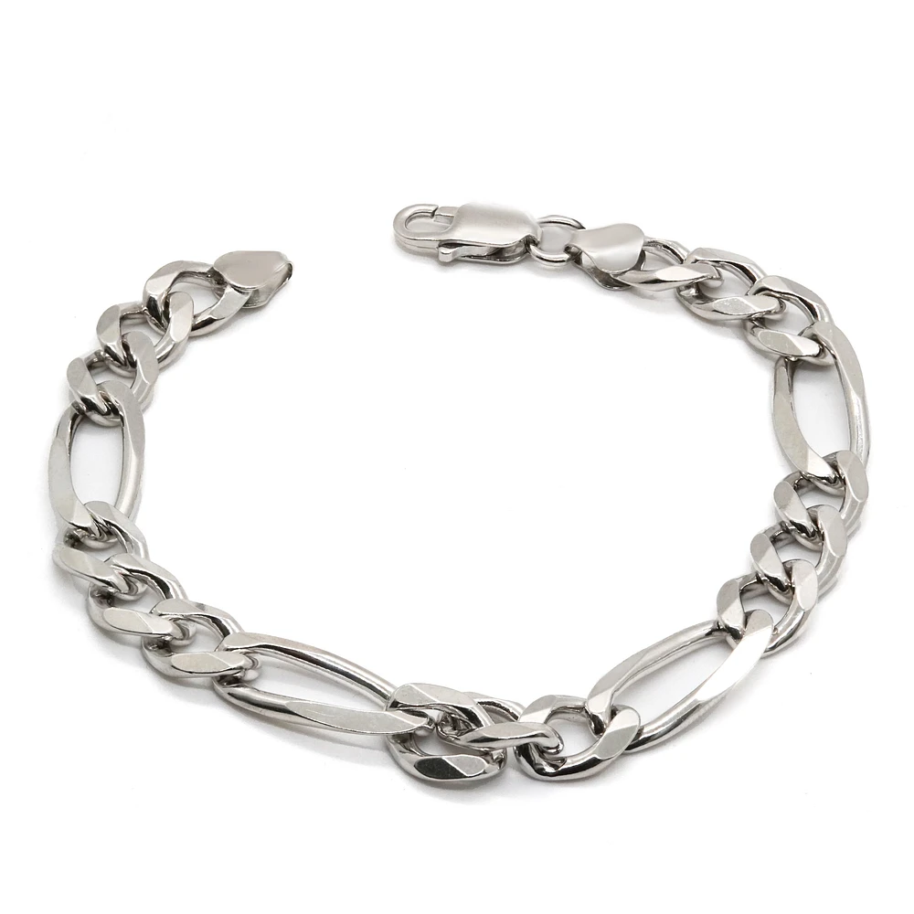 Silver Figaro Bracelet 10mm