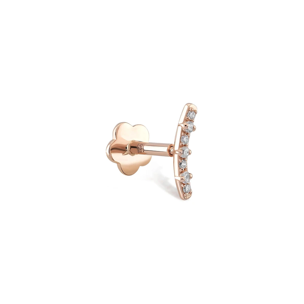 Diamond Curve Bar Flat Back Stud - Piercing