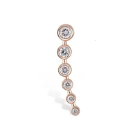 Curve Diamond Fall Flat Back Stud - Piercing