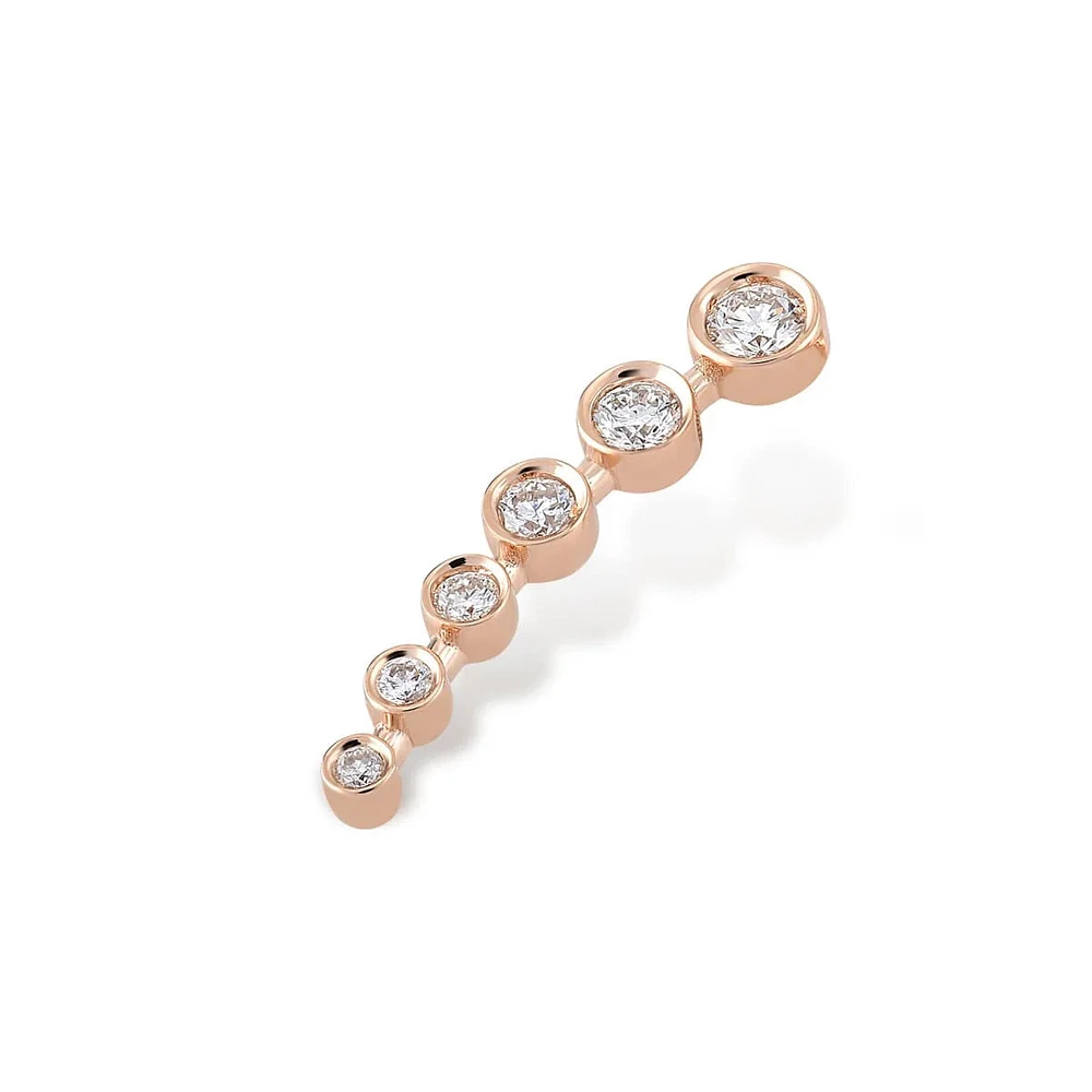 Curve Diamond Fall Flat Back Stud - Piercing