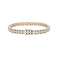 Enamel Diamond link Bracelet