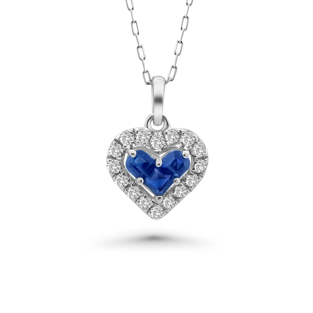 Natural Sapphire Heart Pendant