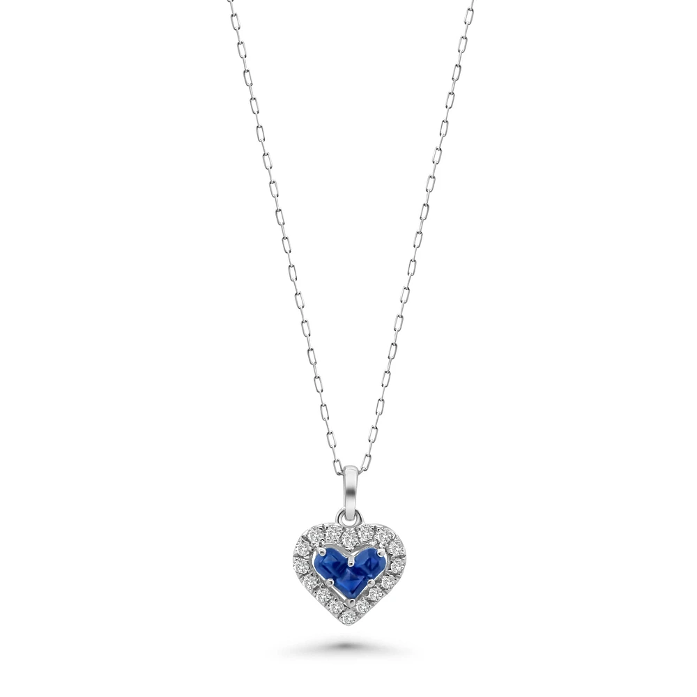 Natural Sapphire Heart Pendant