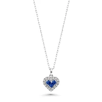 Natural Sapphire Heart Pendant