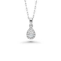 Halo Drop Diamond Pendant