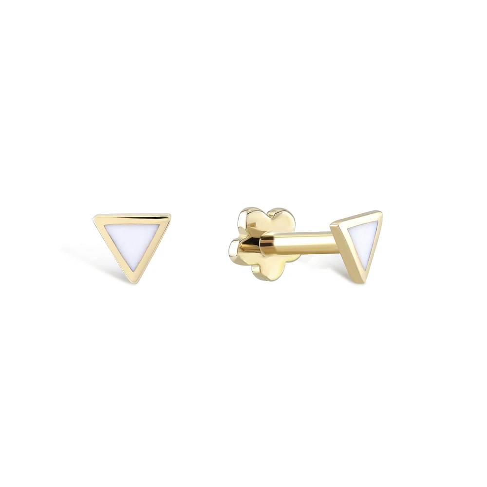 Enameled Golden Triangle Piercing